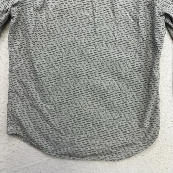 American Eagle Shirt Mens Small S Gray Shark Super Soft Button Down Long Sleeve - Picture 13 of 13